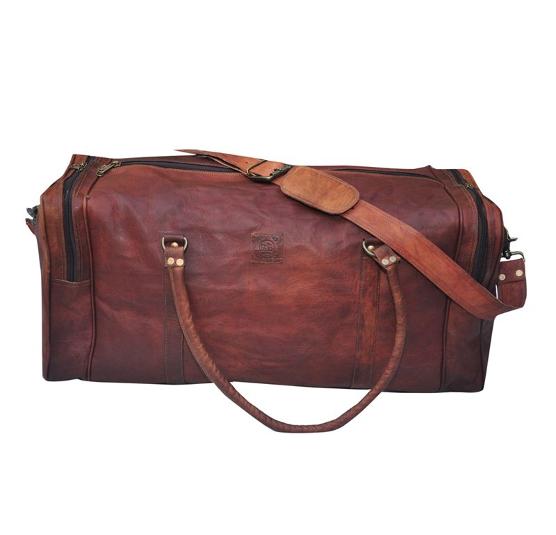 handmade leather travel bag