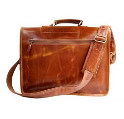 Leather Twin Pocket Messenger Laptop Office Bag