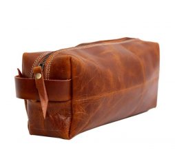 Men's Leather Shaving Kit Bag