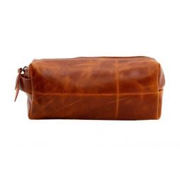 Men's Leather Shaving Kit Bag
