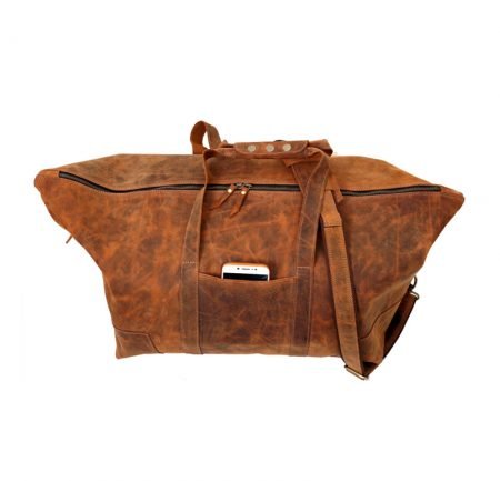 Rugged Chic Vintage Leather Duffel Bag