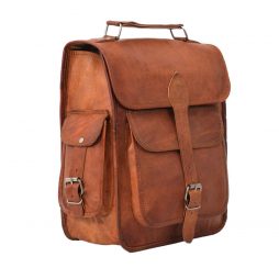 Vintage Leather College Backpack